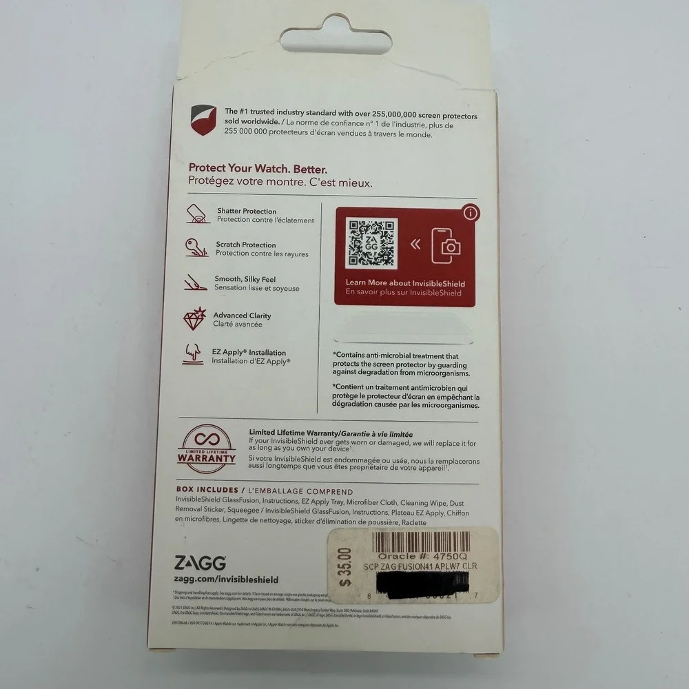 ZAGG InvisibleShield GlassFusion Screen Protector Apple Watch Series 7 41mm